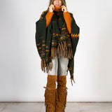 Poncho Handwool Dark Green
