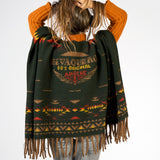 Poncho Handwool Dark Green