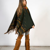 Poncho Handwool Dark Green