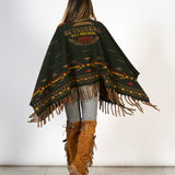 Poncho Handwool Dark Green