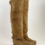 Wedge Moccasin Boots Huntress Silverstone Beige