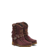 Wedge Moccasin Boots Arya Silverstone Wine