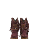 Wedge Moccasin Boots Arya Silverstone Wine