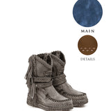 Wedge Moccasin Boots Arya Silverstone Denim