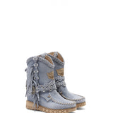 Wedge Moccasin Boots Arya Silverstone Sky