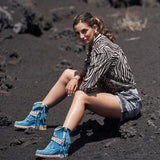 Wedge Moccasin Boots Arya Silverstone Bright