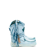 Wedge Moccasin Boots Arya Handyed Azure