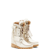 Wedge Moccasin Boots Nikila Camel Blanche