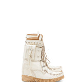 Wedge Moccasin Boots Nikila Camel Blanche