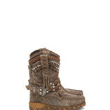 Wedge Moccasin Boots Yara Silverstone Almond