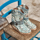 Wedge Moccasin Boots Yara Flowery Peony