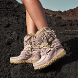 Wedge Moccasin Boots Julie Silverstone Rose