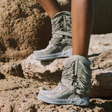 Wedge Moccasin Boots Julie Silverstone Corda