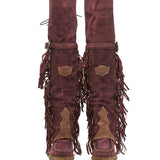 Wedge Moccasin Boots Coleen Silverstone Wine