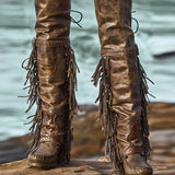 Wedge Moccasin Boots Coleen Dakar Green