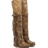 Wedge Moccasin Boots Coleen Dakar Green