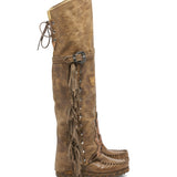 Wedge Moccasin Boots Coleen Dakar Green