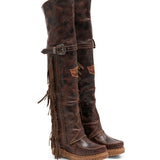 Wedge Moccasin Boots Coleen Wanted Chestnut