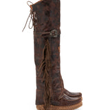 Wedge Moccasin Boots Coleen Wanted Chestnut