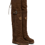Wedge Moccasin Boots Coleen Silverstone Chocolate