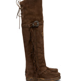 Wedge Moccasin Boots Coleen Silverstone Chocolate