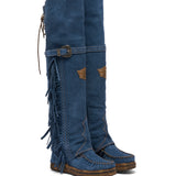 Wedge Moccasin Boots Coleen Silverstone Ocean