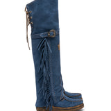Wedge Moccasin Boots Coleen Silverstone Ocean