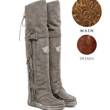 Wedge Moccasin Boots Coleen Charrito Castan