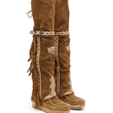 Wedge Moccasin Boots Coleen Silverstone Couro
