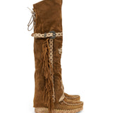 Wedge Moccasin Boots Coleen Silverstone Couro