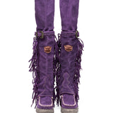 Wedge Moccasin Boots Coleen Silverstone Lavender