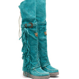 Wedge Moccasin Boots Coleen Silverstone Marine