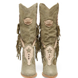 Western Leather Boots Kathy Silverstone Olive