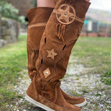 Flat Moccasin Boots Aylen Silverstone Mou