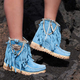 Wedge Moccasin Boots Cloe Silverstone Bright
