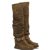 Wedge Moccasin Boots Jager Silverstone Tobacco
