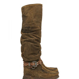 Wedge Moccasin Boots Jager Silverstone Tobacco