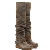 Wedge Moccasin Boots Jager Silverstone Almond