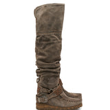 Wedge Moccasin Boots Jager Silverstone Almond