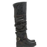 Wedge Moccasin Boots Jager Kalahari Black