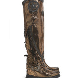 Wedge Moccasin Boots Kaleesi Snakeling Bronze