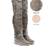 Wedge Moccasin Boots Kaleesi Naga Marble