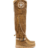 Wedge Moccasin Boots Kaleesi Naga Dune