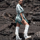 Wedge Moccasin Boots Kaleesi Camel Blanche