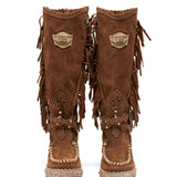 Wedge Moccasin Boots Jade Silverstone Mou