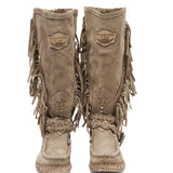 Wedge Moccasin Boots Jade Silverstone Cream