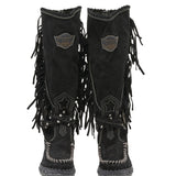 Wedge Moccasin Boots Jade Silverstone Carbon