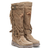 Wedge Moccasin Boots Joplin Silverstone Corda