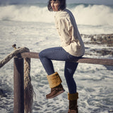 Wedge Moccasin Boots Helia Hairy Rider Whisky