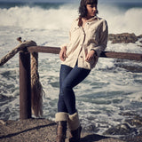 Wedge Moccasin Boots Helia Hairy Rider Mud